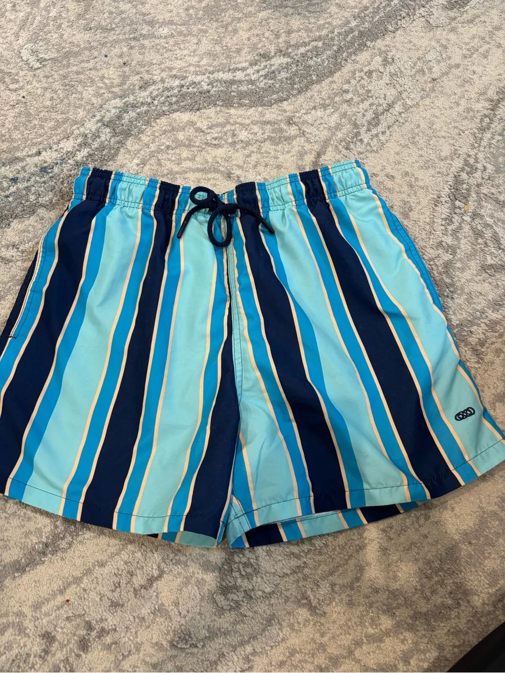 Men's Blue Striped Swim Shorts